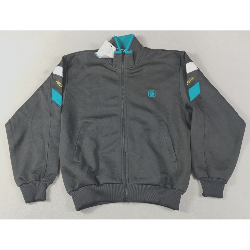 Vintage ASICS Track Jacket Womens Small Black ASICS Deporte Full Zip Retro 90s